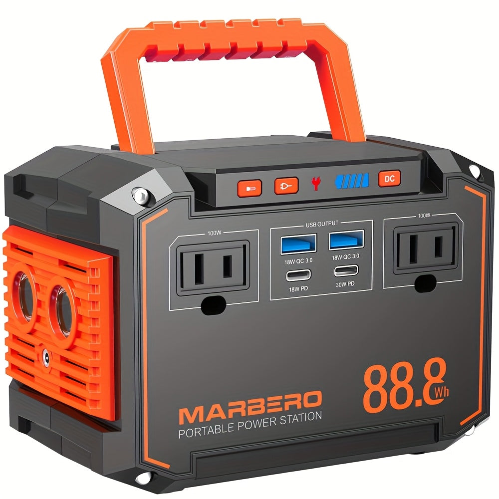 88.8Wh Solar Generator Portable Power Station with 30W Solar Panel and 24000mAh Battery