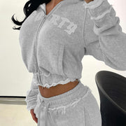 Women's Hooded Sports Sweatshirt & Trousers Set