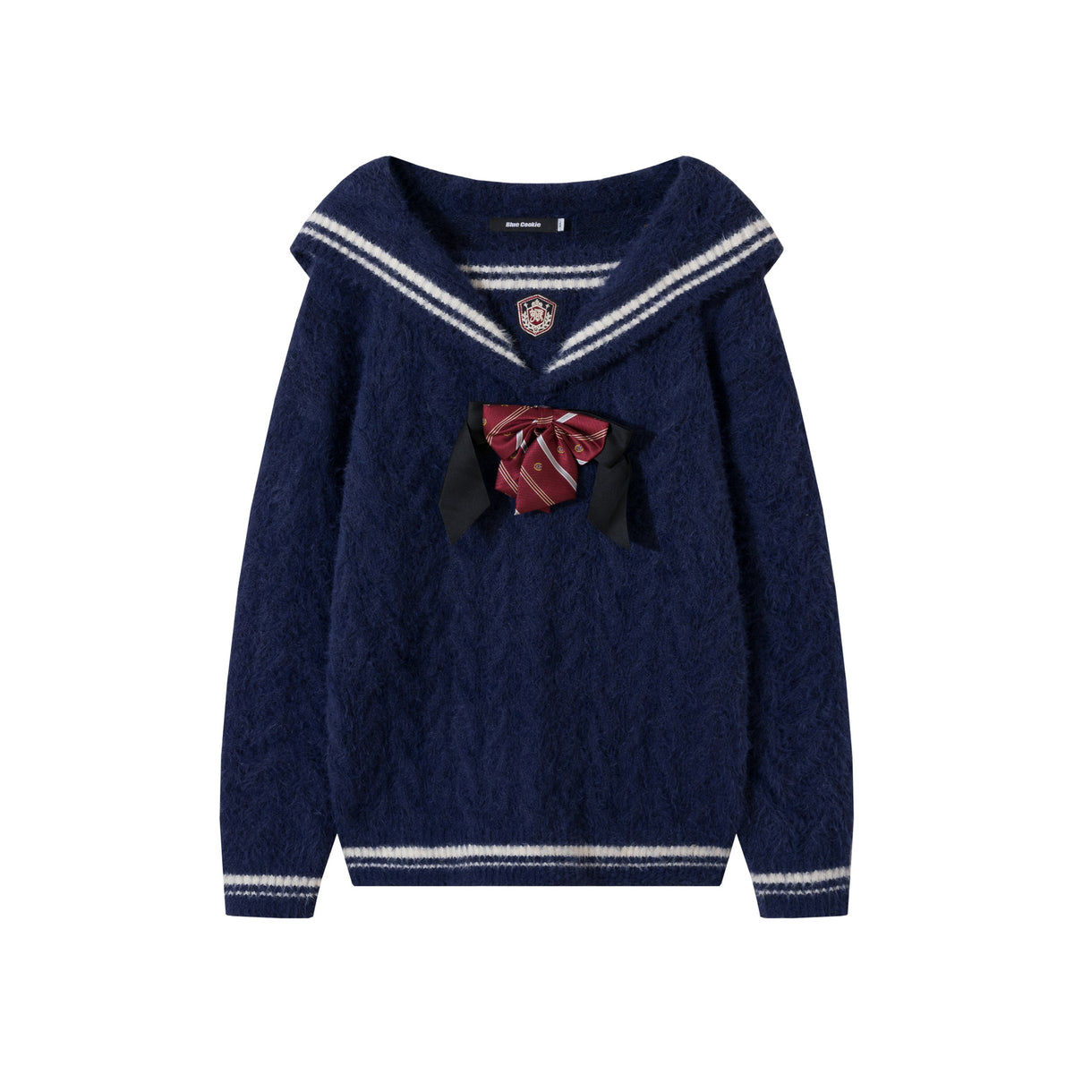 British Retro College Style Bow Sailor Collar Sweater