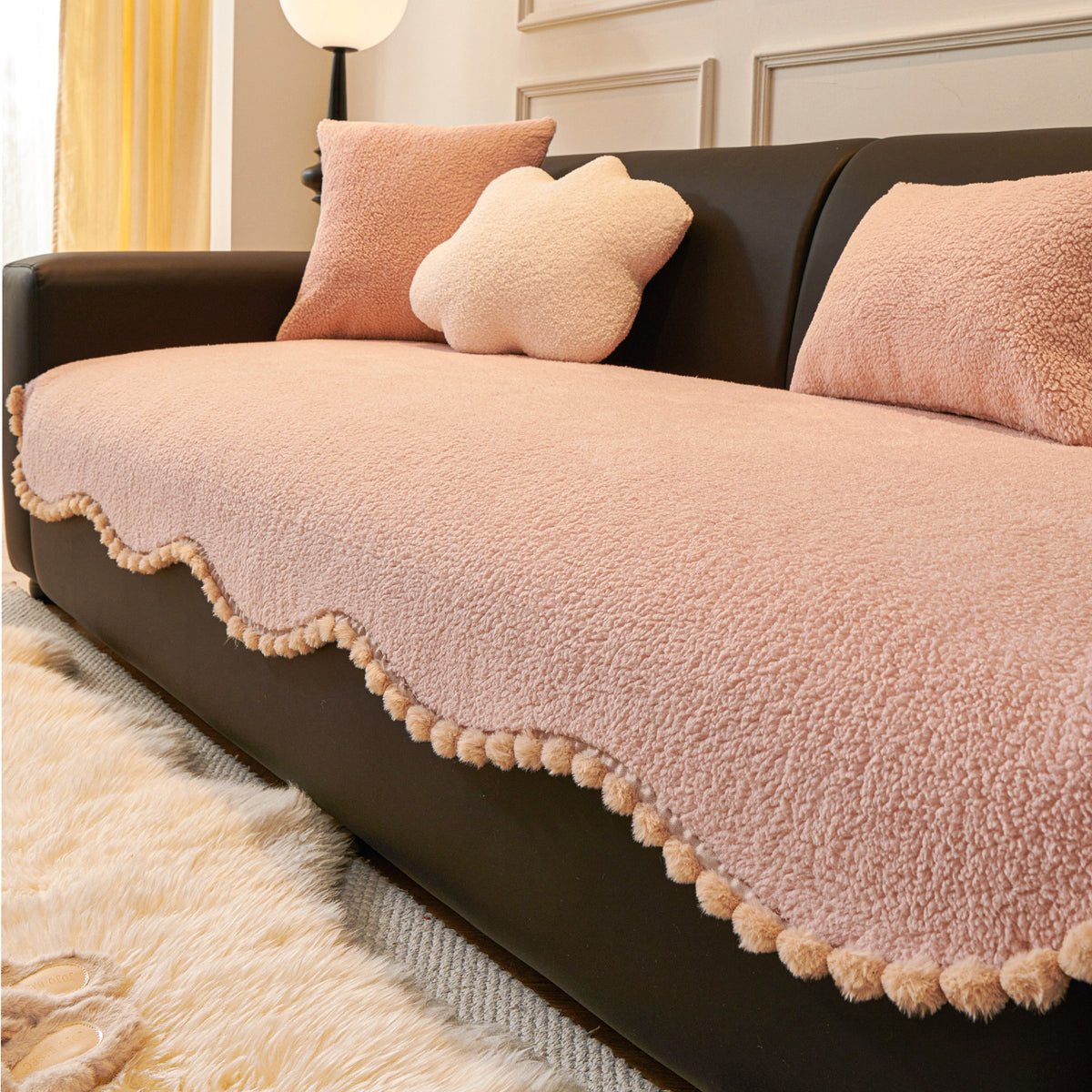 Fleece-lined Extra-thick Plush Sofa Cover