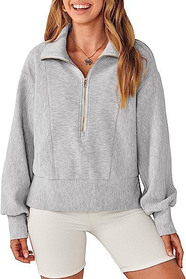 Women's Half-Zip Long Sleeve Pullover Sweater