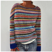 Round Neck Multicolor Loose Fashion Pullover Sweater