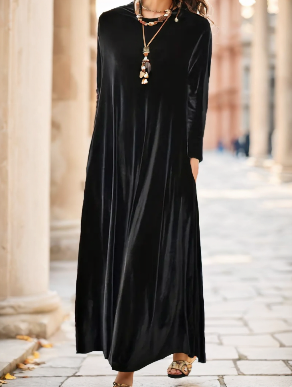 Ladies' Solid-color Dress