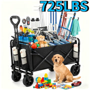 725LBS/550LBS/350LBS Capacity Heavy-All Terrain Heavy Duty Folding Cart - Stainless Steel Frame Foldable Multi-Purpose Wagon for Camping, Gardening, Beach, Shopping ,Track and Sports Equipment Tran...