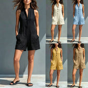 Casual Stand-Collar Pocket Solid Jumpsuit