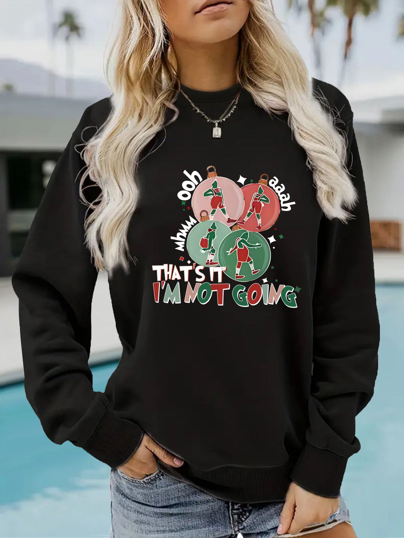 Cozy 'I'm Not Going' Printed Streetwear Casual Hoodie
