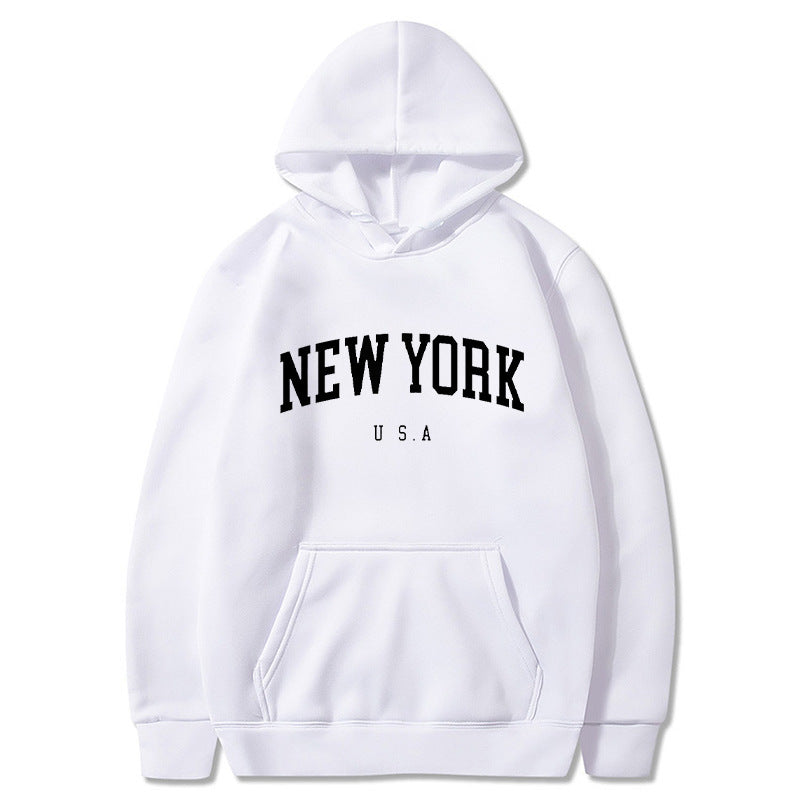Women's Velvet Padded Printed Casual Sports Hoodie