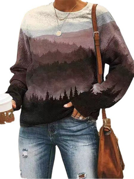 Men's Streetwear Graphic Round-Neck Pullover Top