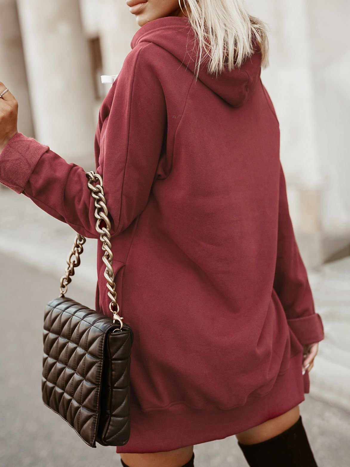 Cozy Solid Color Loose Mid-Length Women's Sweater