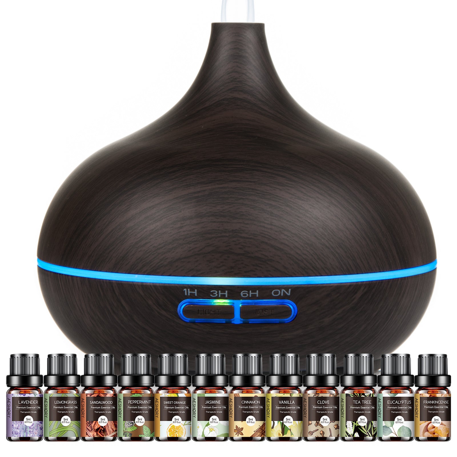 Diffuser for Home, 550ML Large Capacity Diffuser, Essential Oil Diffuser with 12 Bottles of Essential Oils, Aroma Diffuser with Remote Control for Hotel Spa Yoga Room