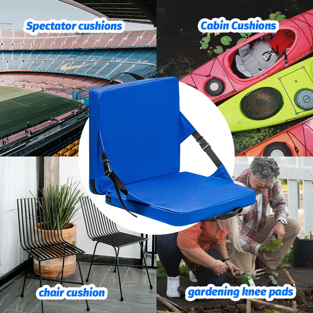 Portable Folding Outdoor Seat Cushion - Waterproof Stadium Chair Pad