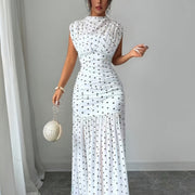 Polka Dot Waist-Cinching Dress for Women