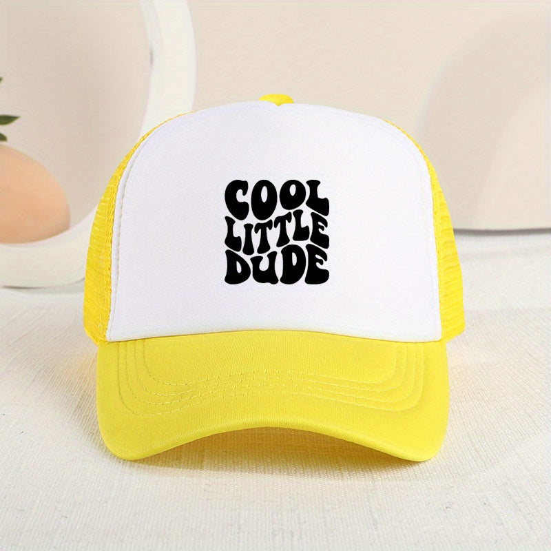 Letter-Printed Mesh Cap for Children