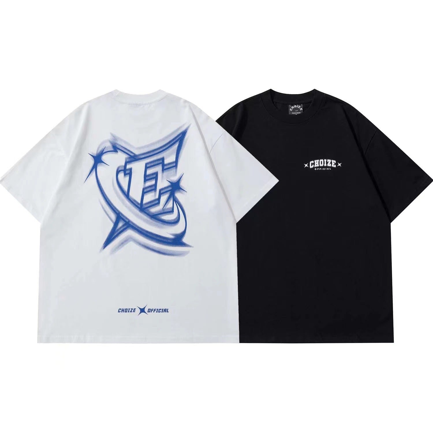 Phantom Letter Print Loose Short-Sleeve Tee
