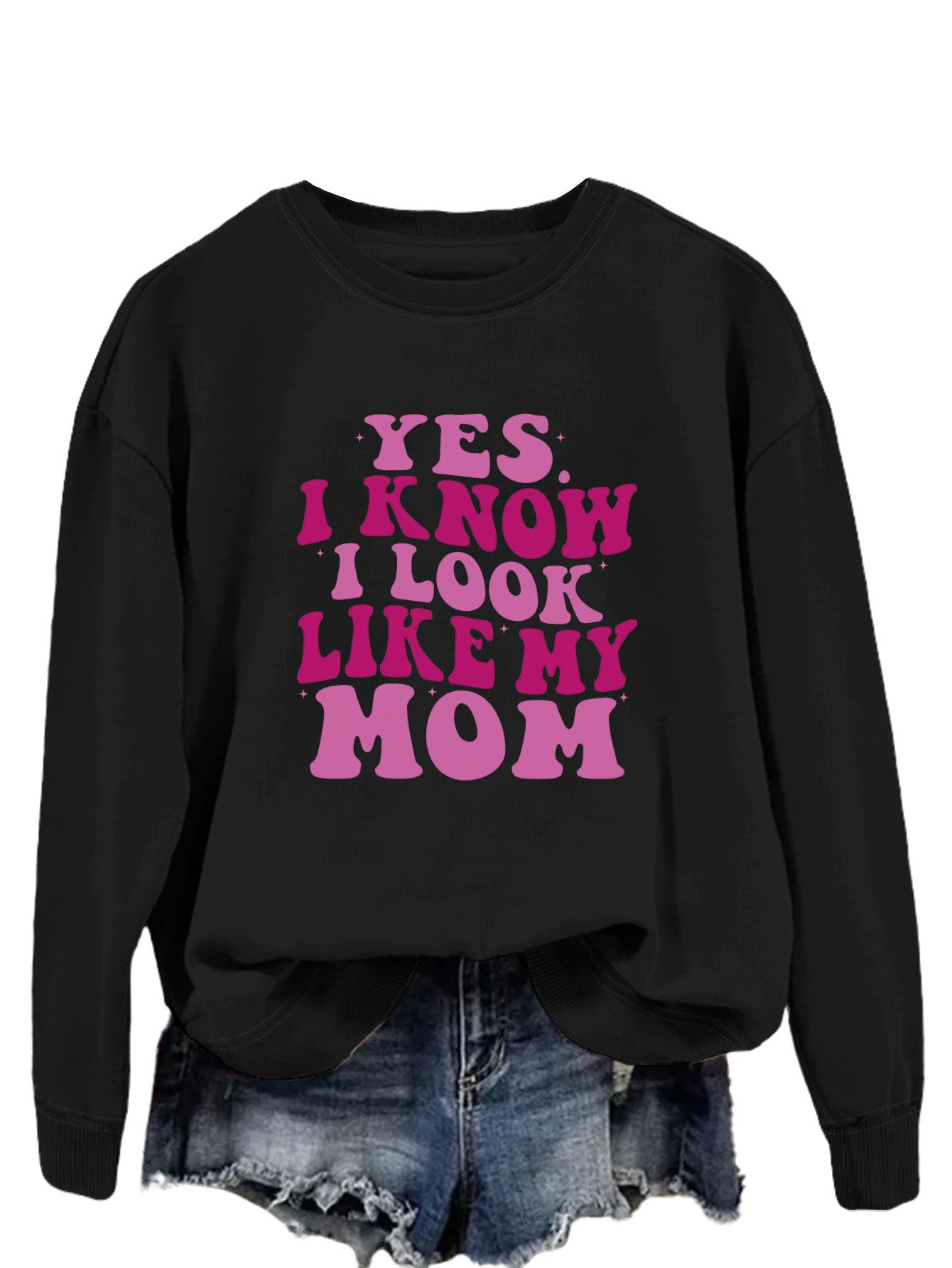 Funny Mom Print Plus Size Sweater - Cozy & Stylish