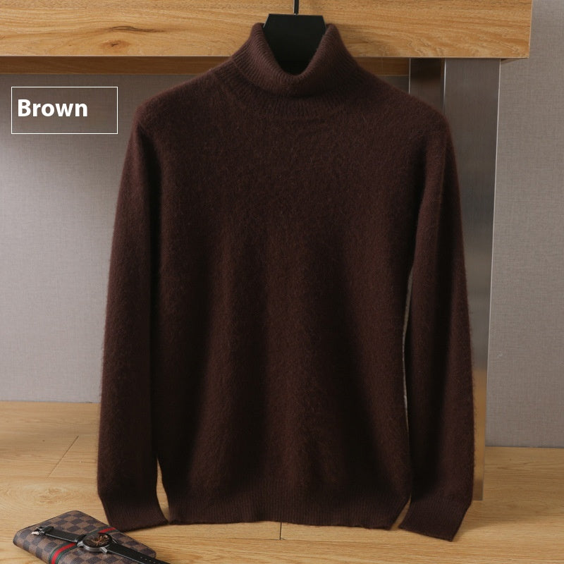 Men's Cozy High-Collar Solid Pullover Sweater