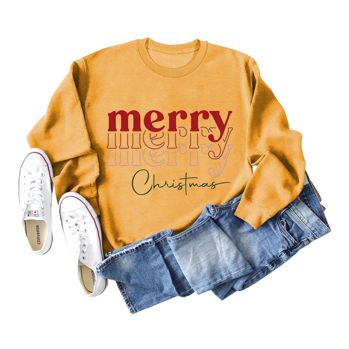 Women's Festive Letter Print Christmas Long Sleeve Sweater