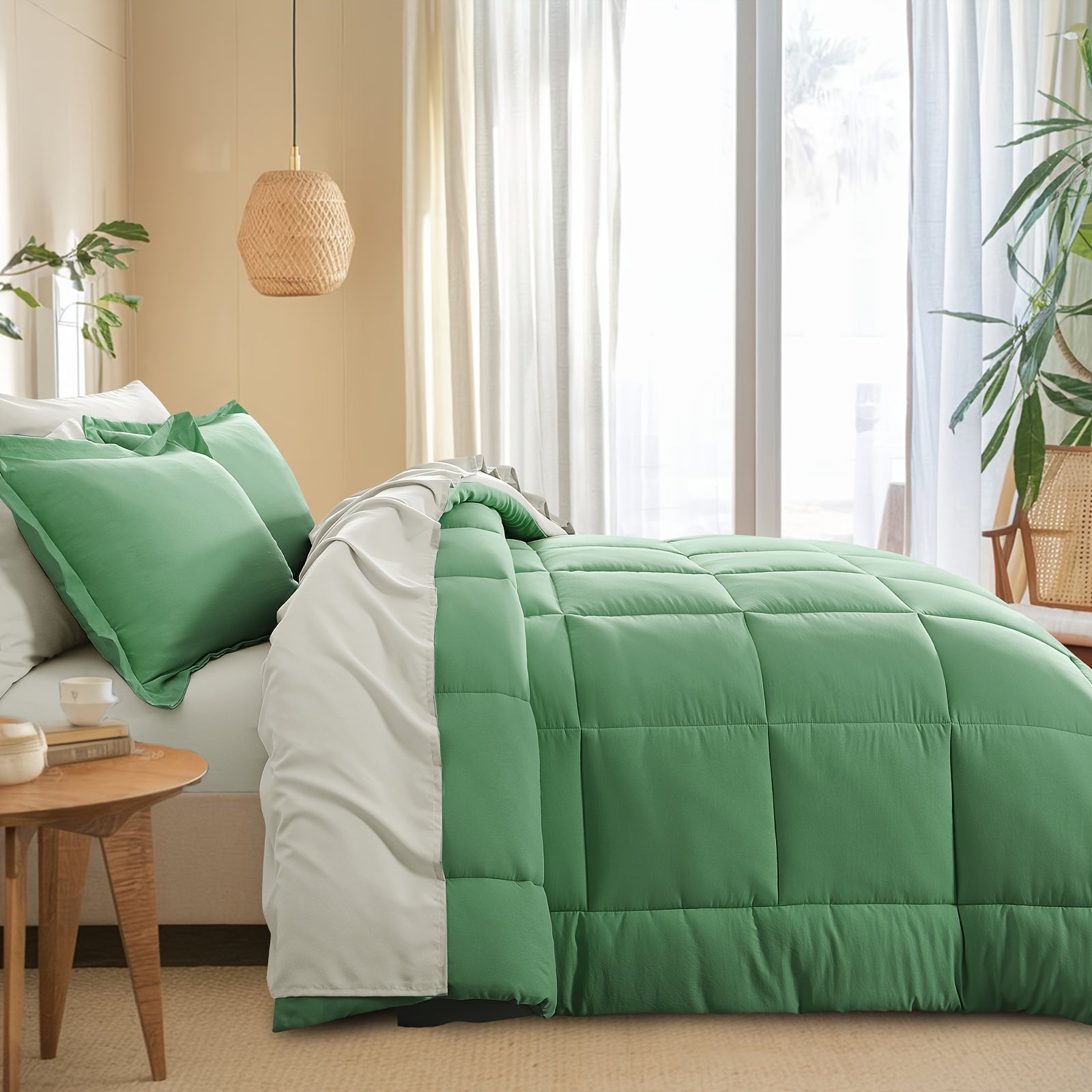 7pcs Ultra-Soft Bed In A Bag, Down Alternative Bedding Sets With All Season Quilted Comforter, Flat Sheet, Fitted Sheet, Pillowcases -Gifts For The Family And Friends