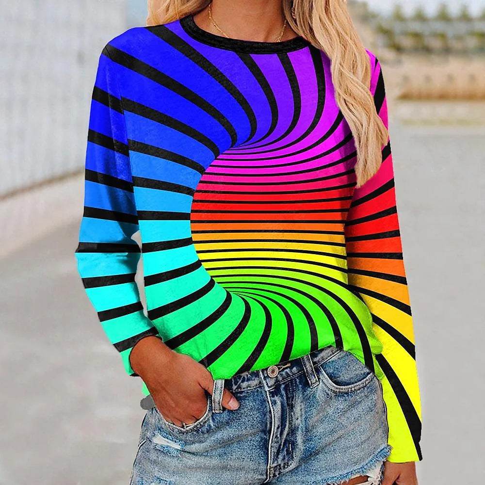 Cute Animal Print Raglan Long-Sleeve Sweatshirt