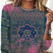 Vintage Printed Loose Round Neck T-Shirt