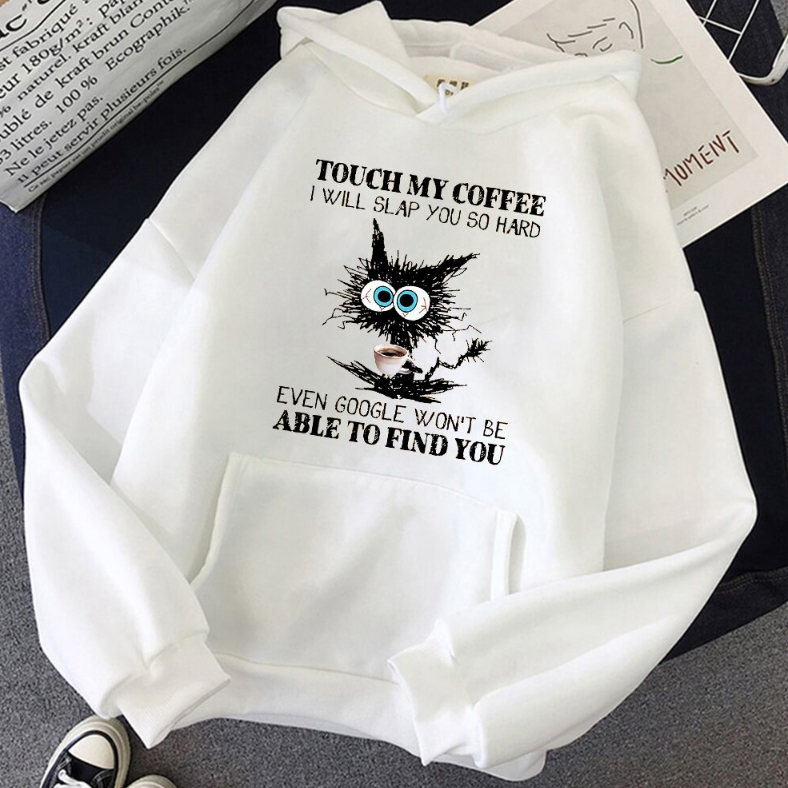 Cozy Fleece-Lined Cat Graphic Hoodie