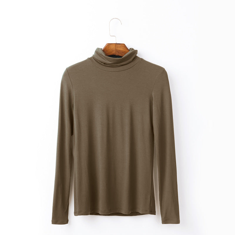 Women's Modal High Collar Long Sleeve T-Shirt