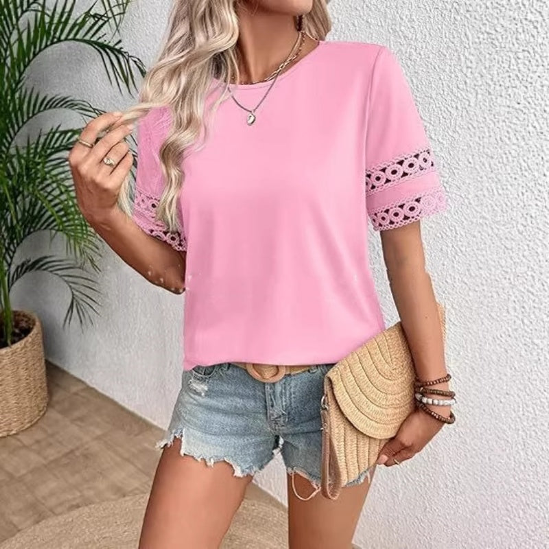 Soft & Flattering Round-Neck Short Sleeve Tee – Everyday Comfort