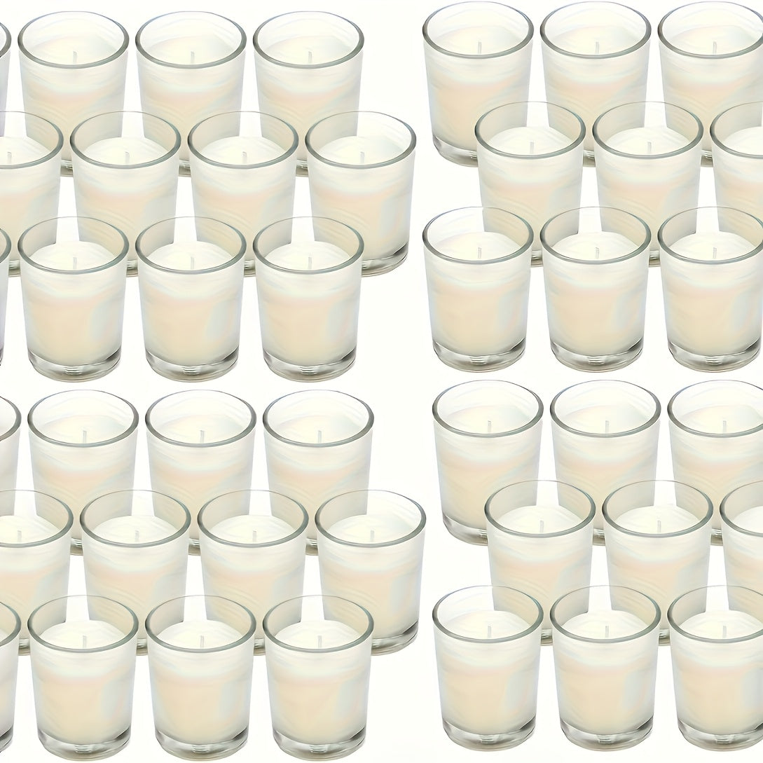 48‑Piece Warm White Unscented Candle Set – Plastic Shell, Hand‑Poured Wax