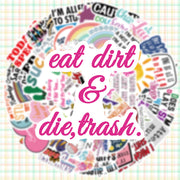50-Piece Witty Graffiti Text Sticker Set – Humorous Creative Decals for Phones and Laptops