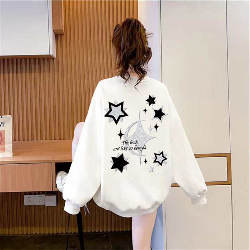 Cozy Fleece-Lined Round Neck Loose Winter Sweater