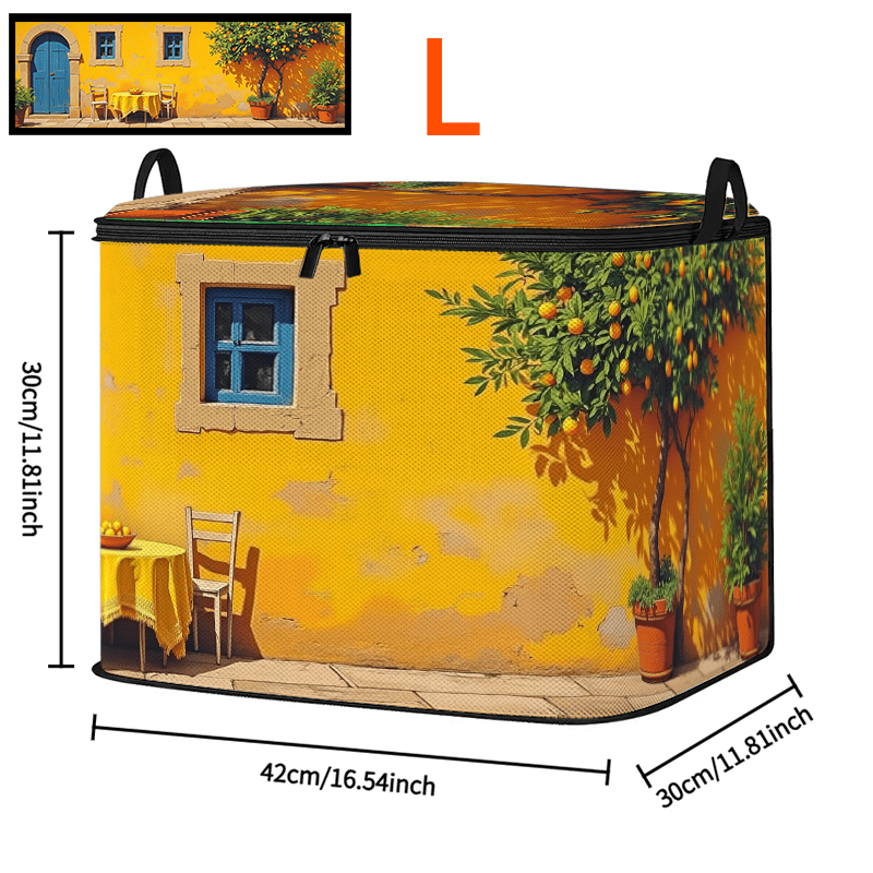 Sunny Mediterranean-Style Large-Capacity Flat Storage Organizer Bag