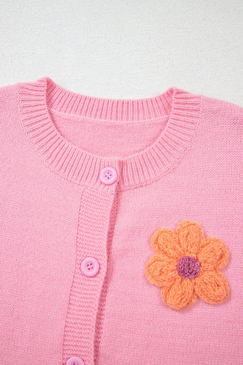 Winter New Floral Pattern Knitted Cardigan for Women