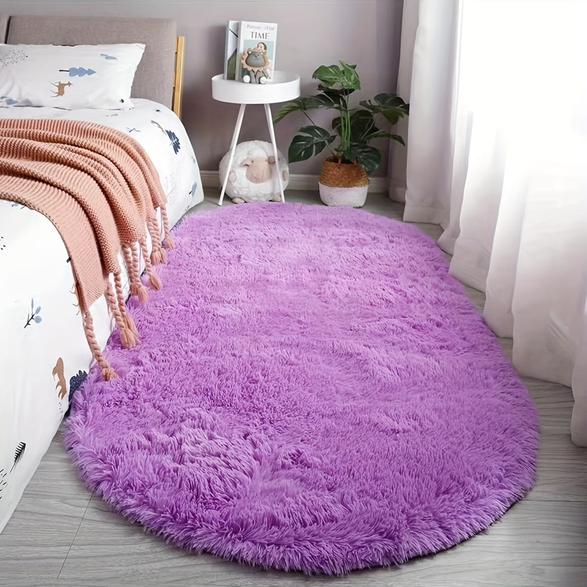 Oval bedroom bedside, bed end mat, living room coffee table mat