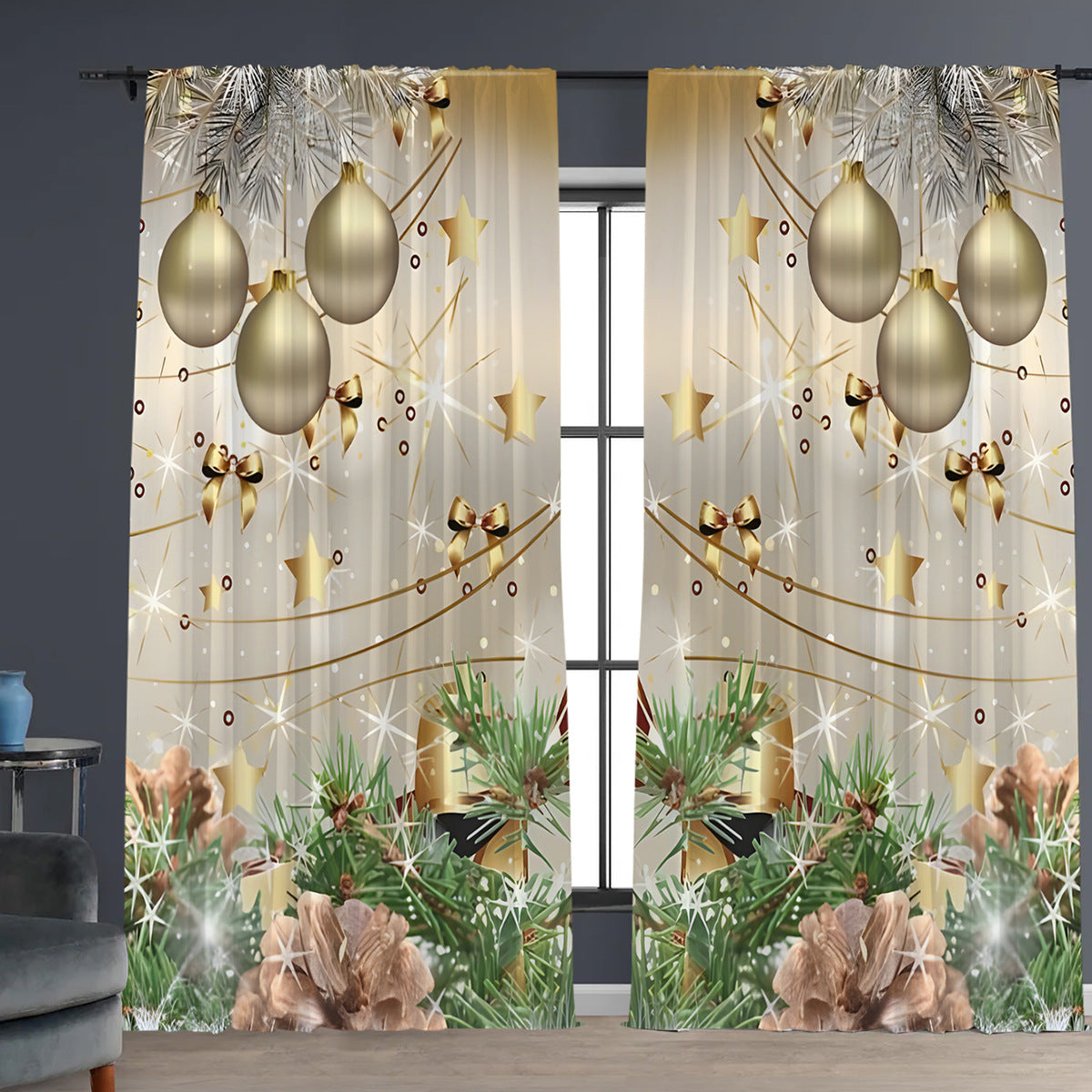 Christmas Curtain 3d Printing Curtain