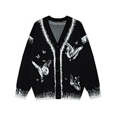 American Retro Niche High-street Button-up Cardigan Sweater for Women