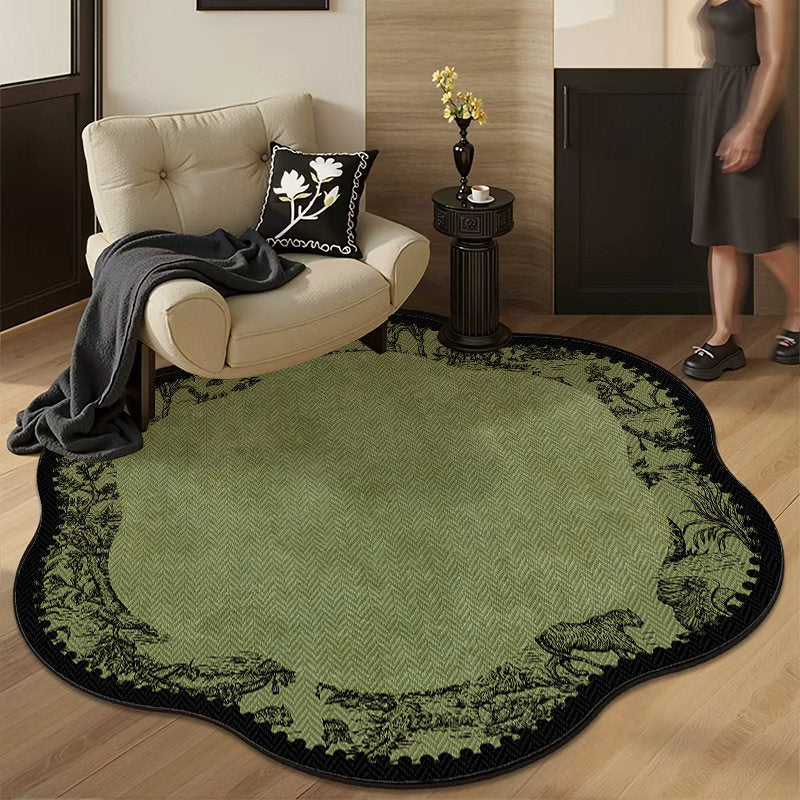 Retro-style Living Room Rug Slip-resistant Mat for Beanbag Chairs
