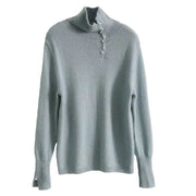 Craft Design Button Warm Turtleneck Comfortable Sweater for Women Mlzy84274