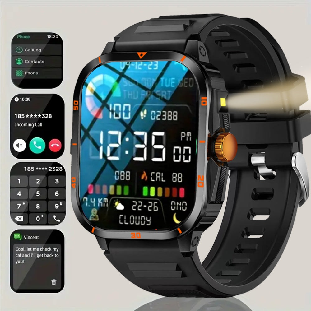 2.01" HD Full Touch Smartwatch with Call, USB Charging, Sports Modes, Weather & Music Controls – iPhone & Android Compatible