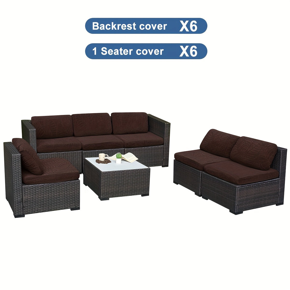 12/14pcs Stretch Large Leaf Jacquard Outdoor Terrace Cushion Covers Sofa Chair Covers Sofa Covers Pillow Covers Replacement Furniture Covers Suitable for Pets Washable