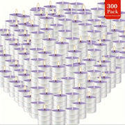 300 pcs Lavender Scented Soy Wax Tea Light Candles – Purple, 4‑Hour Burn, Smokeless and Drip‑Free