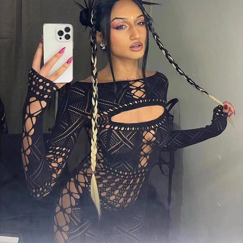 New Sexy Hollow-out Sheer Jumpsuit
