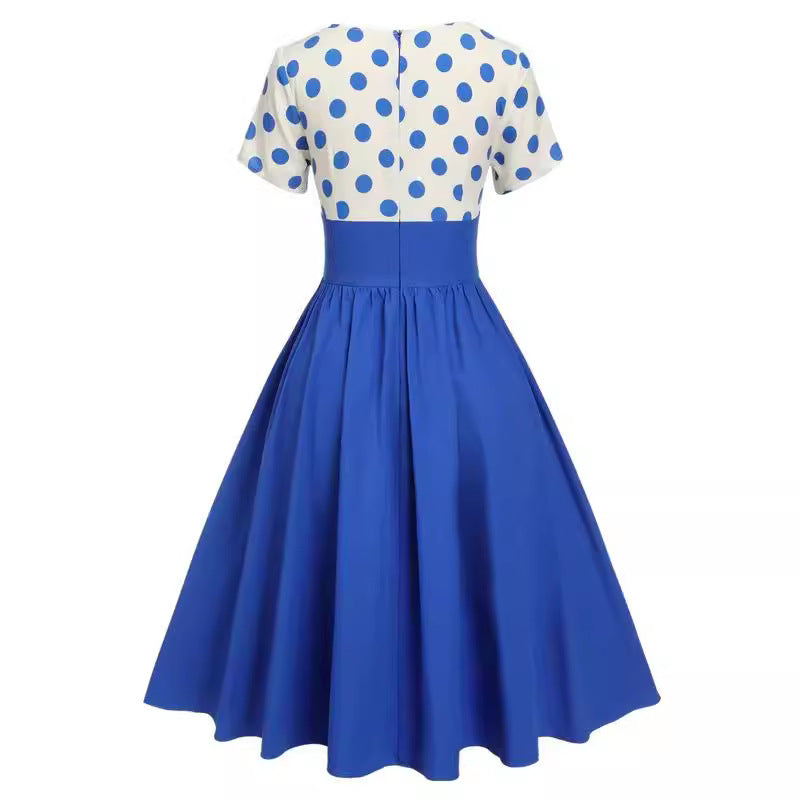 Casual and Stylish Polka-dot Patchwork Dress