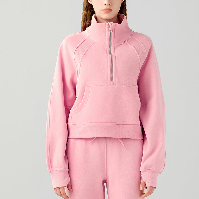 Women's Cozy Half-Zip Fleece Pullover Warm Sweater