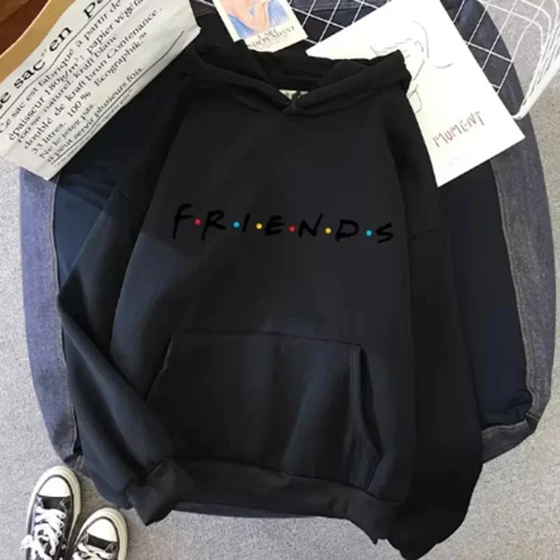 Women's Letter Print Long Sleeve Hooded Sweatshirt