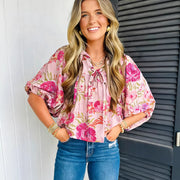 Women's Casual All-Match Floral Print Top