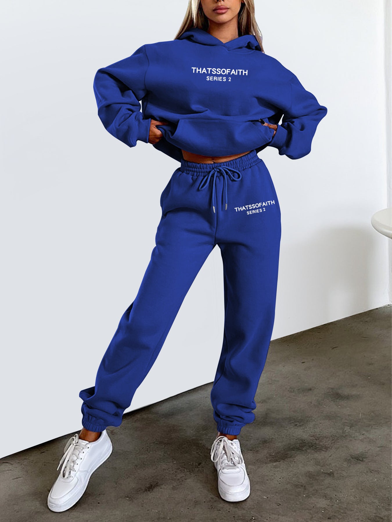 Women's Letter Print Hoodie & Trousers Set