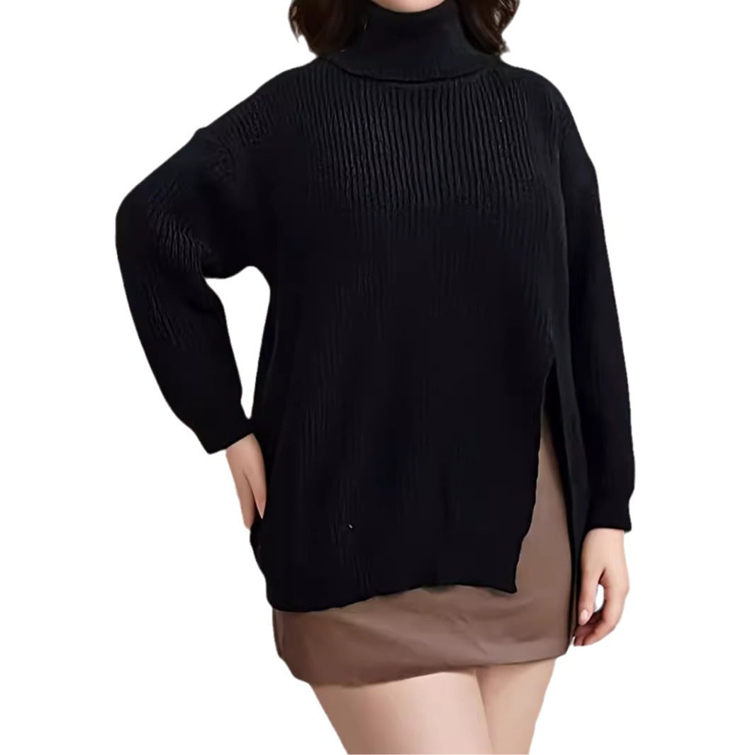 Women's High Collar Loose Pullover Sweater