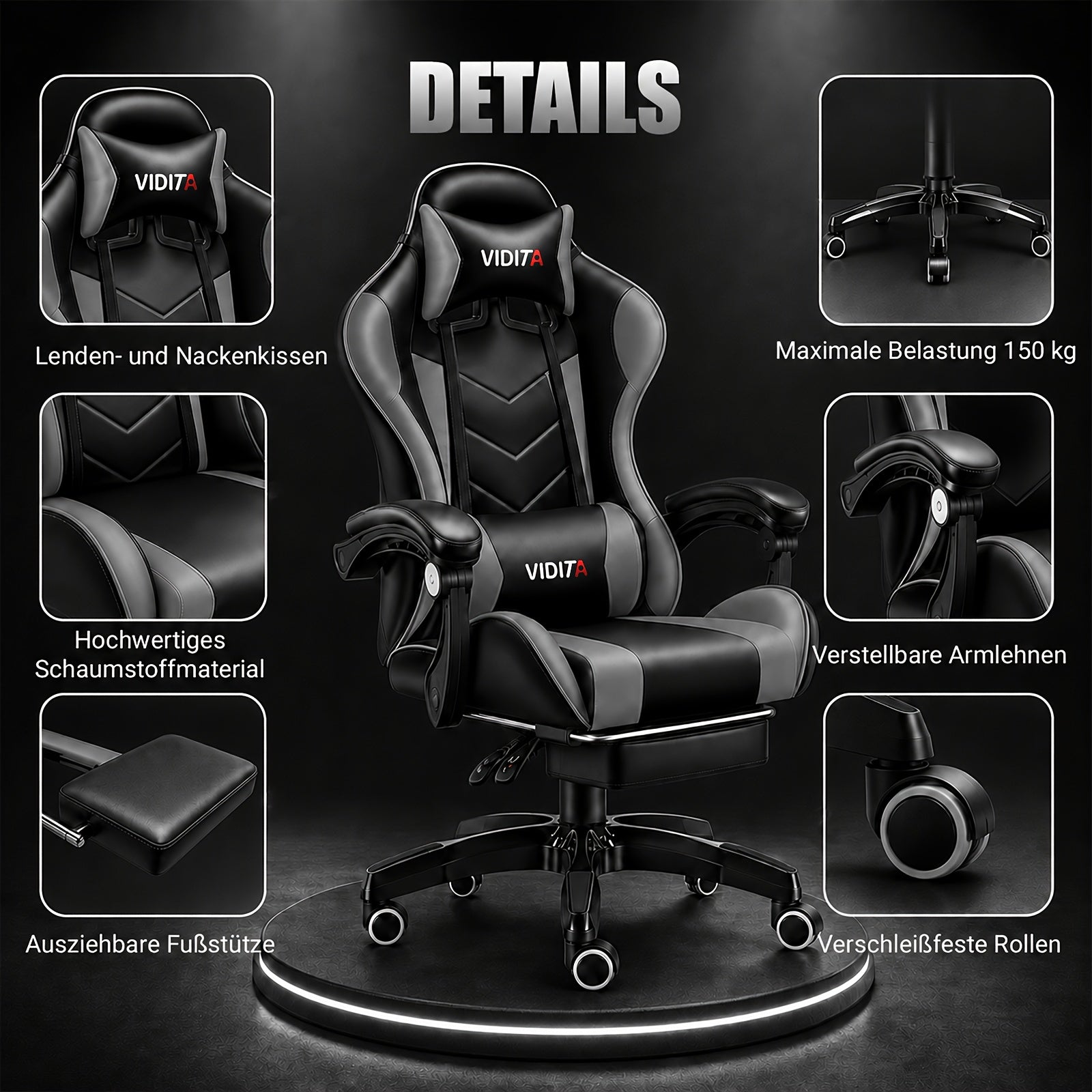 Ergonomic Gaming Office Chair with Lumbar Support – Racing Style