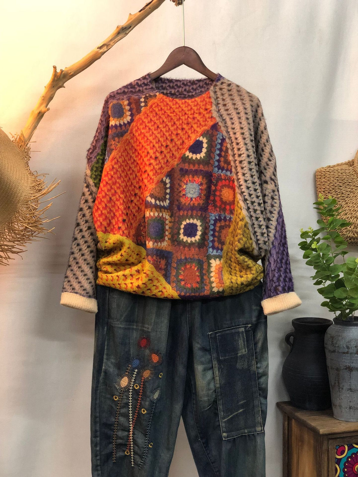 New Women's Loose-fitting Round-neck Sweater for Outerwear