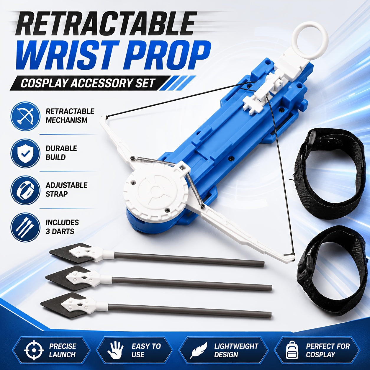Retractable 1:1 Scale Forearm Gauntlet Prop – Rotating Wrist Accessory for Cosplay